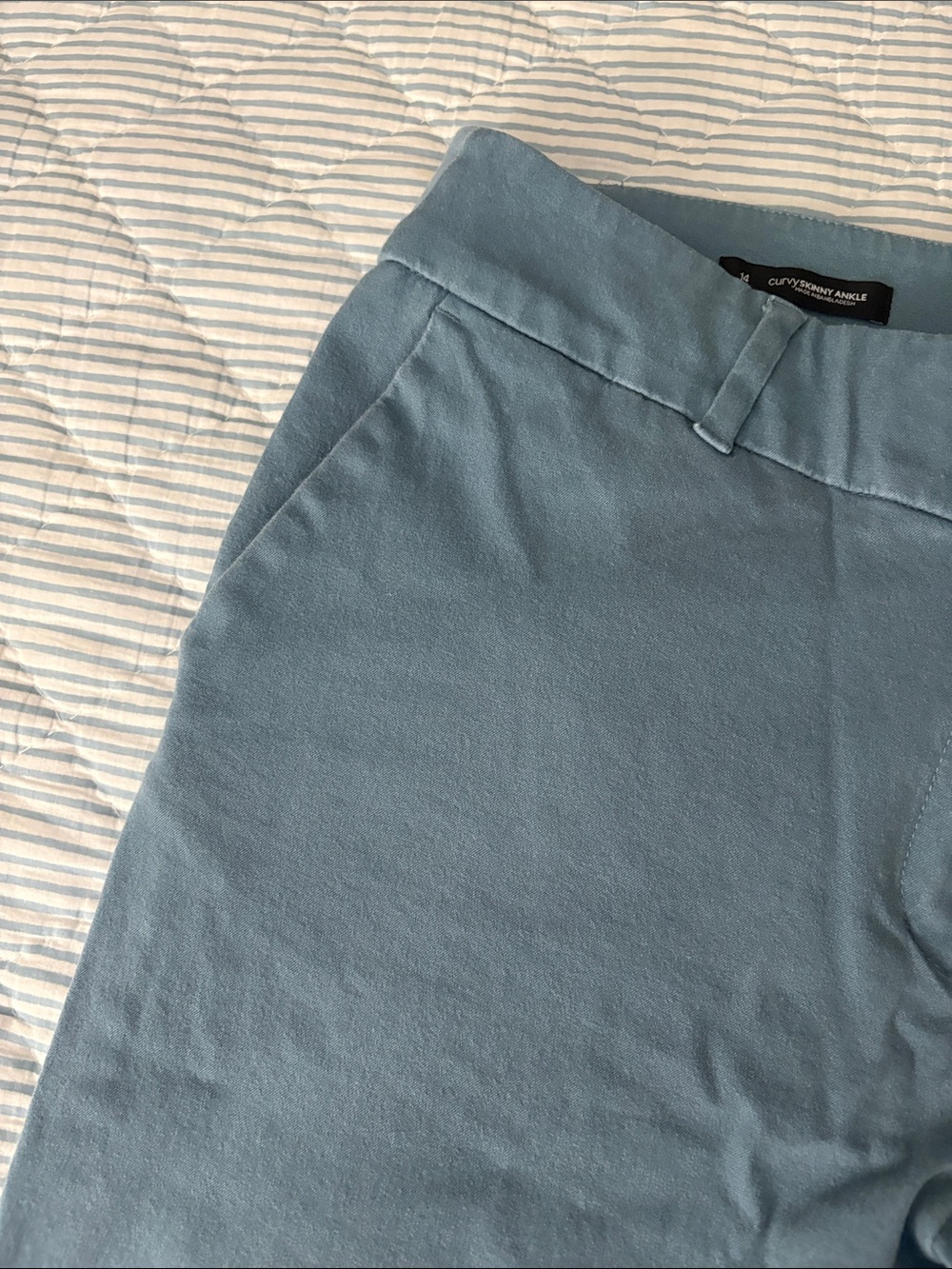LOFT Ankle Cropped Pants in Slate Blue - Picture 3 of 5
